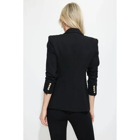 Generation Love Royce Ponte Black Blazer Size L Gold Buttons NWT $415 - Picture 2 of 8